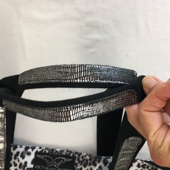 Victoria's Secret Leopard Metallic Large Cloth Tote Bag - Picture 7 of 14
